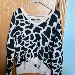 Loft black and white sweater